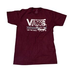 Vans Off The Wall Maroon T-Shirt M